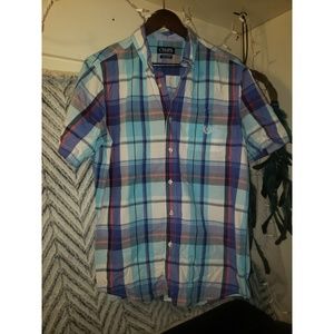 Blue Plaid Short Sleeve ❤
